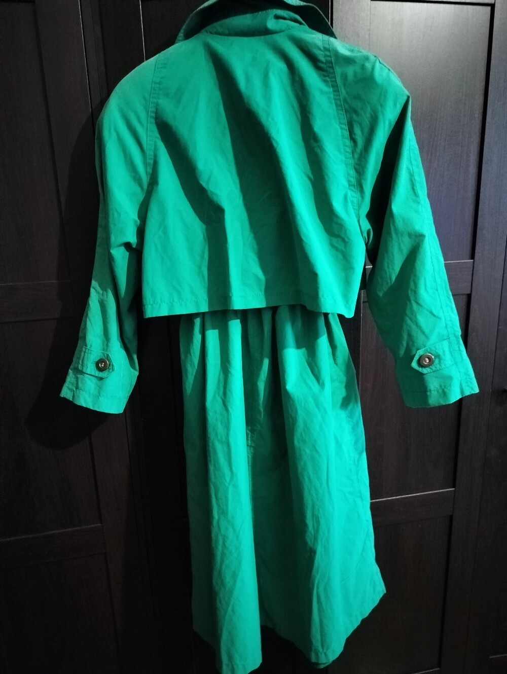 Mint Rare Vintage London Fog Green Trench Coat Cinch Waist - XS Petite/Small - Picture 4 of 8